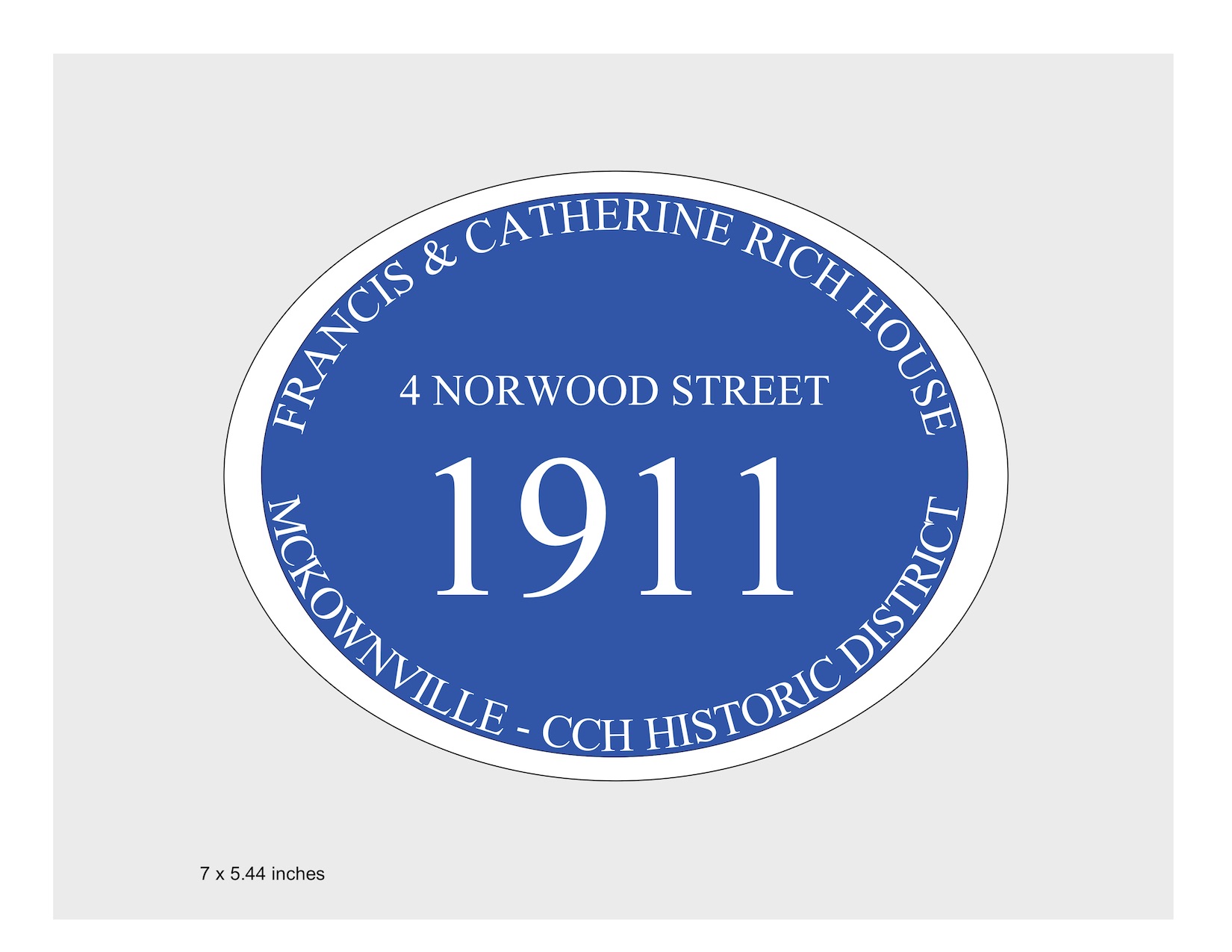 house plaque draft
      design McKownville CCH - blue ground