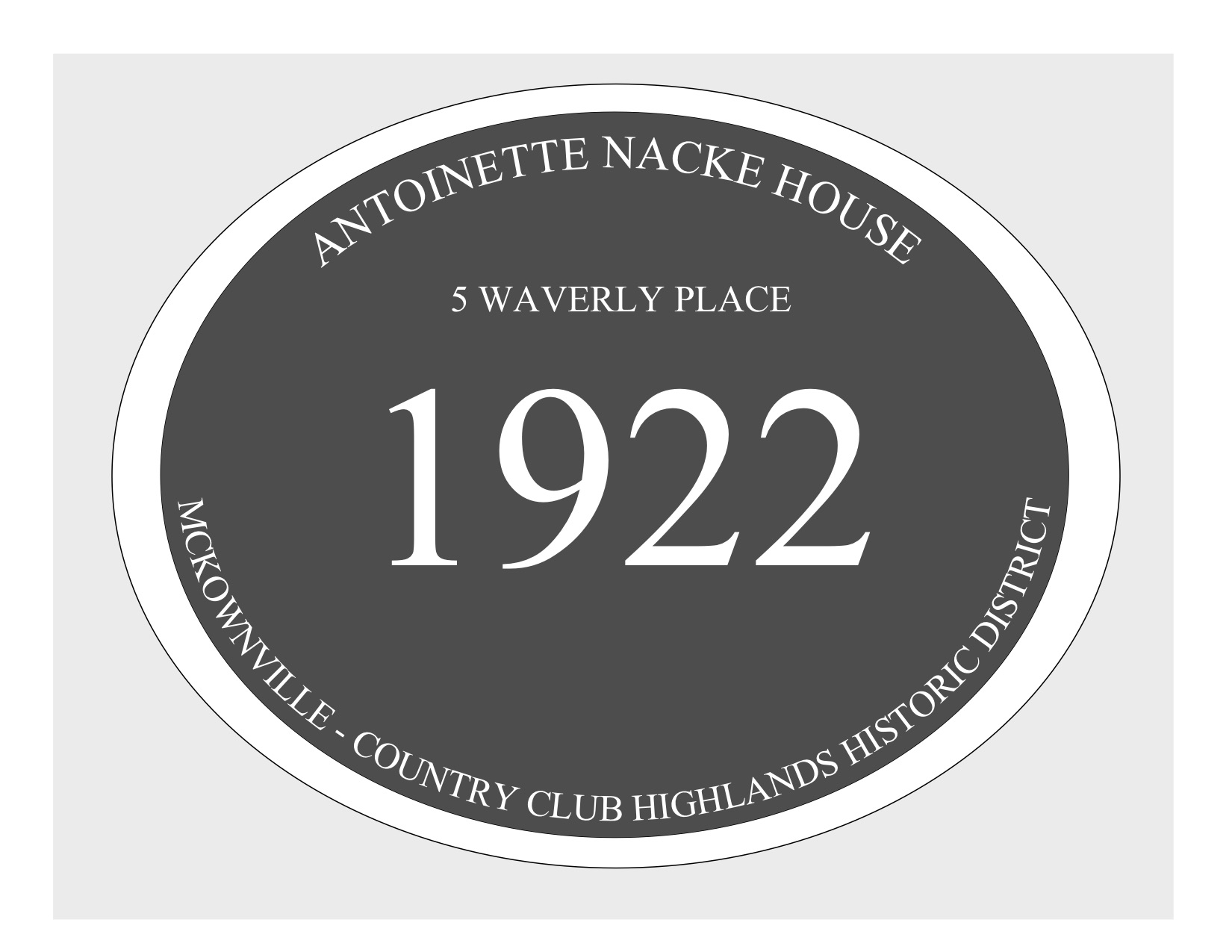 house
plaque draft design McKownville CCH 5 Waverly Pl