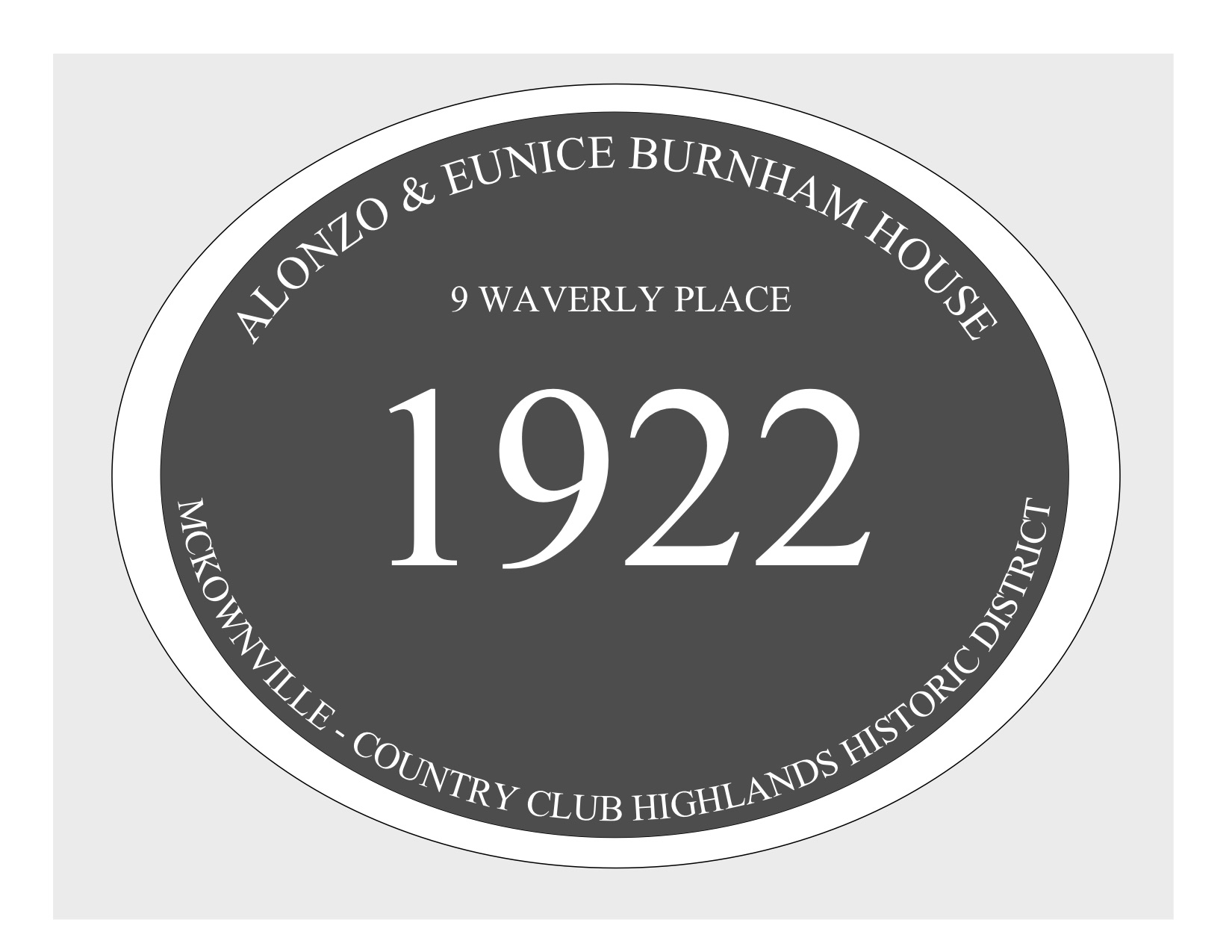 house
plaque draft design McKownville CCH 9 Waverly Pl