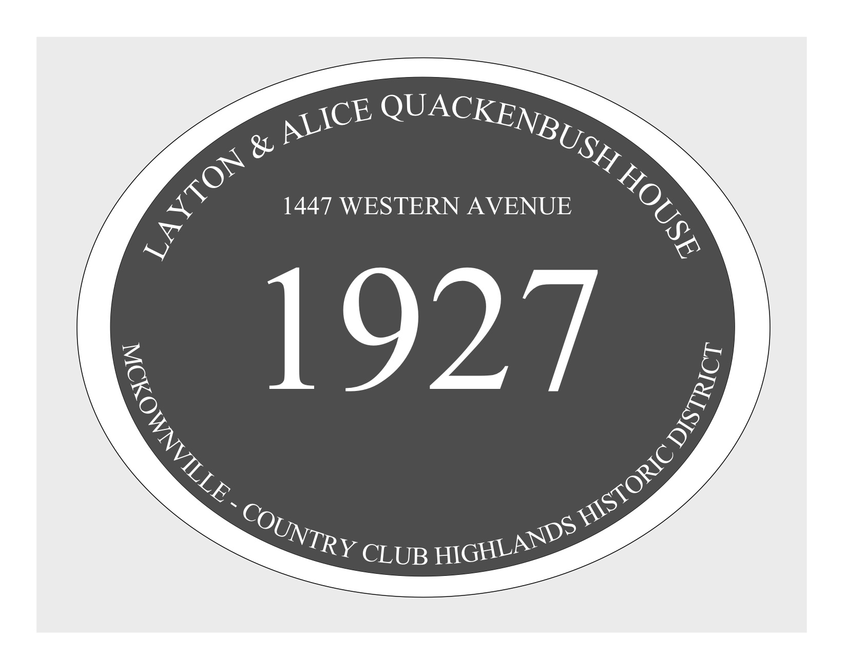 house
plaque draft design McKownville CCH 1447 Western Ave