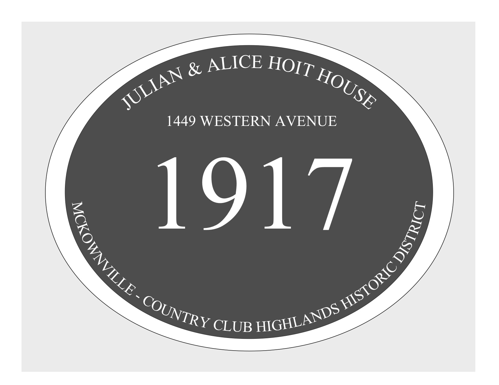 house
plaque draft design McKownville CCH 1449 Western Ave