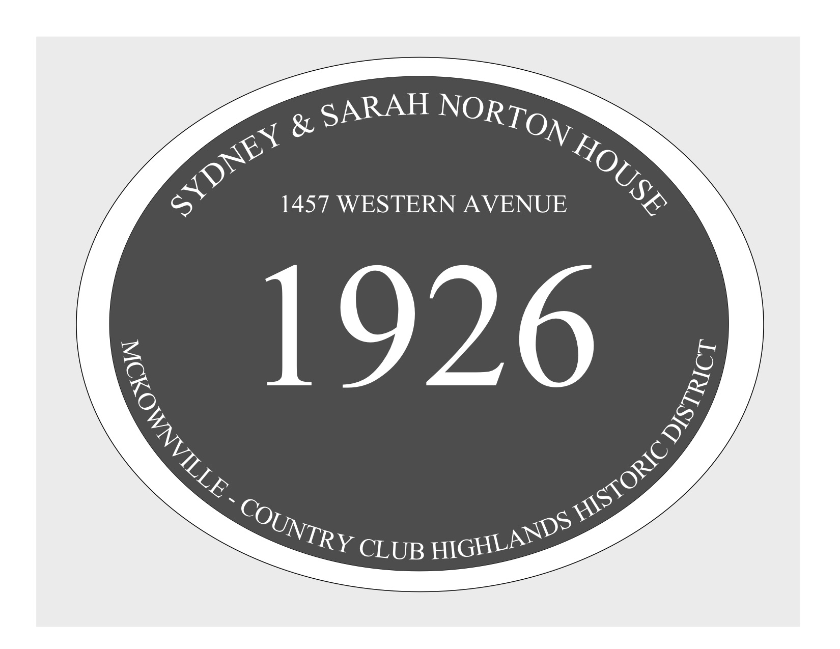 house
plaque draft design McKownville CCH 1457 Western Ave