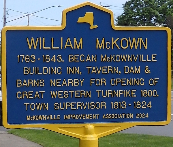 William McKown highway marker