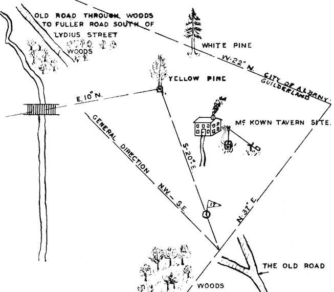 map of
      former location of Five Mile Tavern