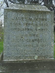 James McKown inscription on Campbell
memorial, Castleton NY
