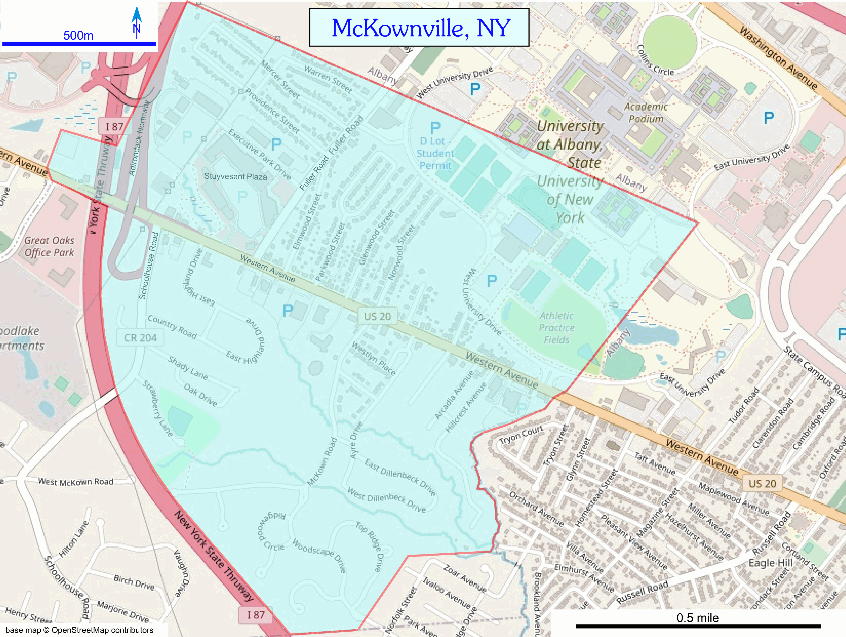Mckownville on
openstreetmap base