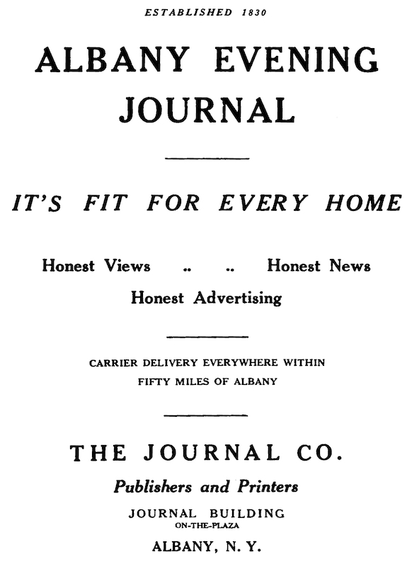 1923 Albany
Evening Journal Ad