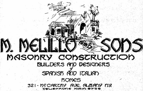 Melillo
& Sons 1927 city directory ad