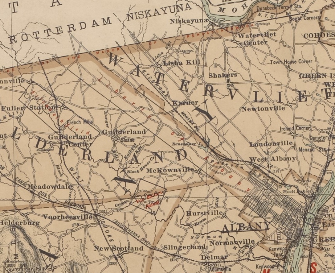 Part of 1895 Bein map of Albany, Rensselaer and Columbia
Counties