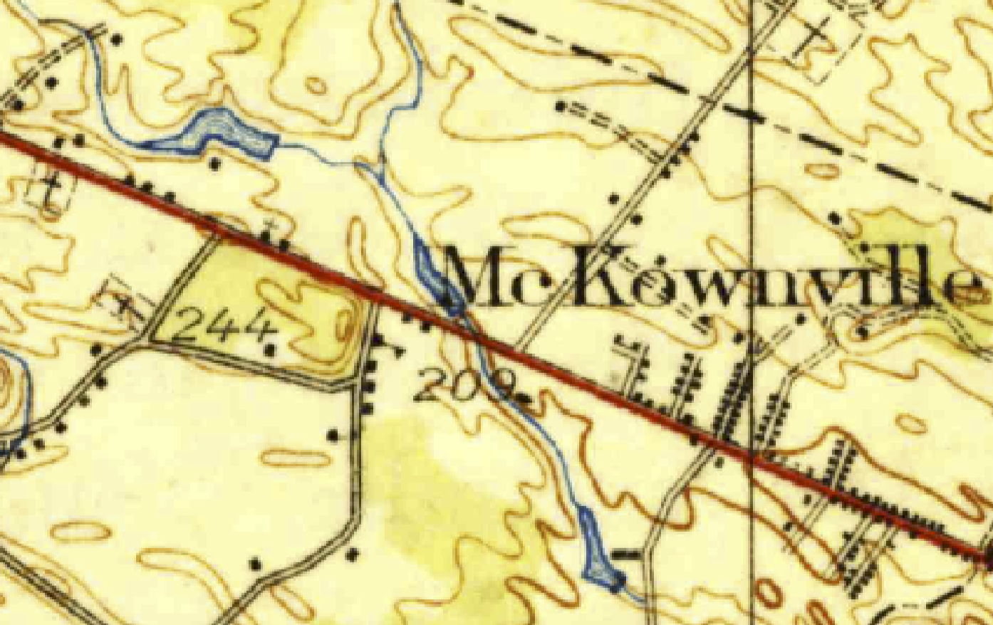 ponds
      in Mckownville 1927 USGS map
