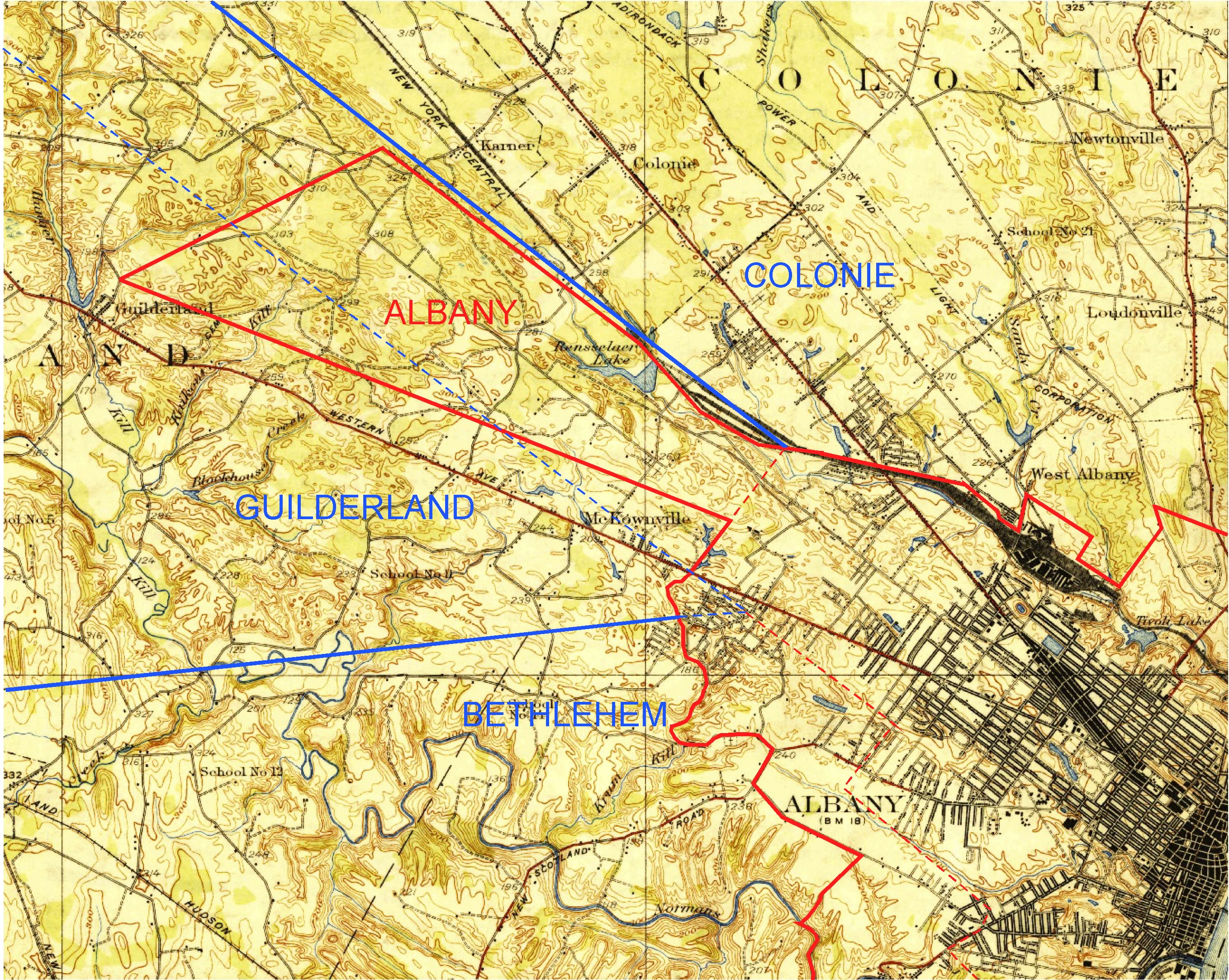 City of Albany boundaries in 1927