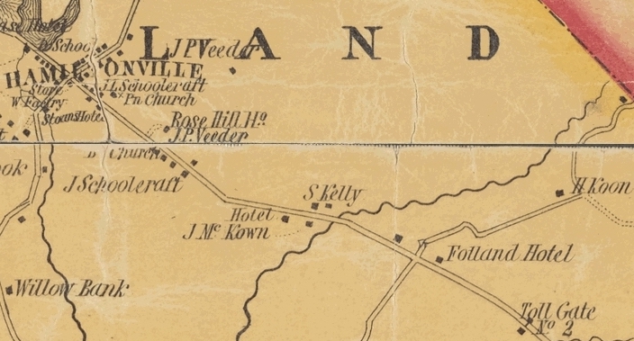 Sidney map 1851 - Hamiltonville