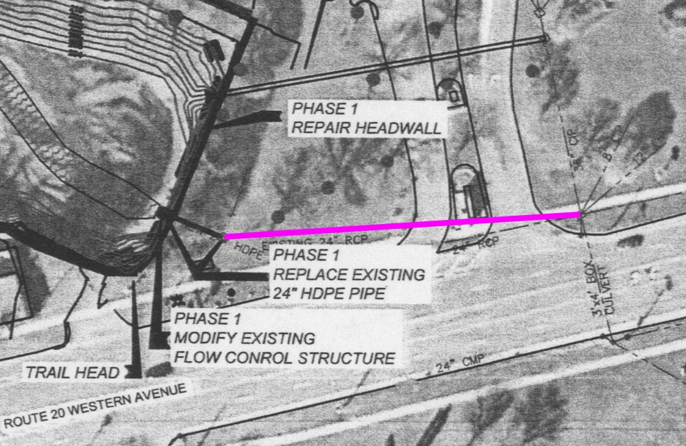 plan
      showing outlet from the McKownville Reservoir